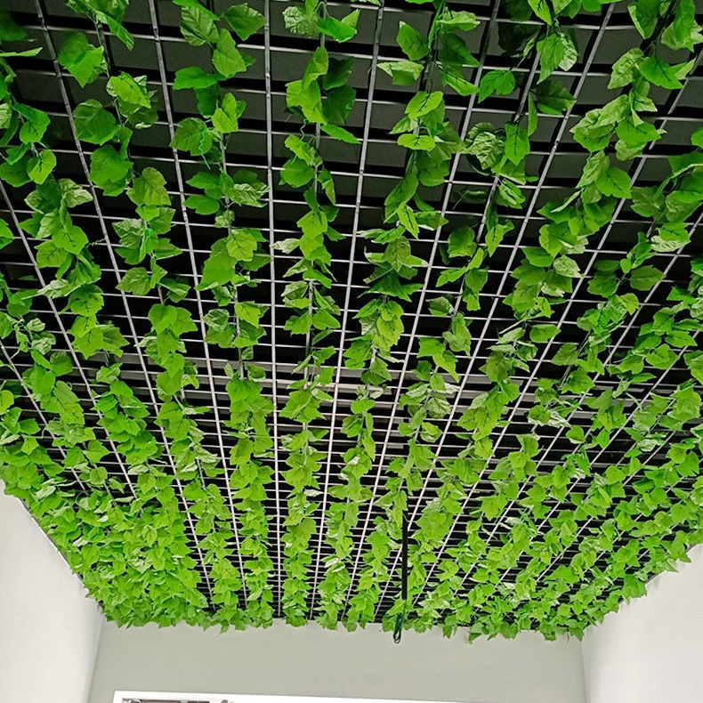 仿真葡萄叶树叶吊顶装饰水管道遮挡缠绕植物绿萝叶子假花藤条藤蔓