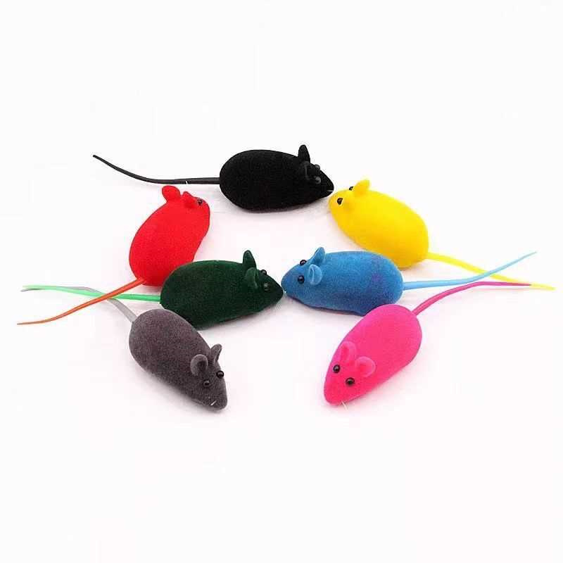 猫自嗨仿真植绒小老鼠 互动玩乐发声宠物用品