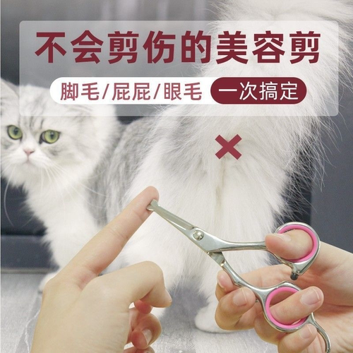 宠物剪刀猫咪修毛剪猫狗美容圆头剪屁股毛工具修毛猫咪剃脚毛神器