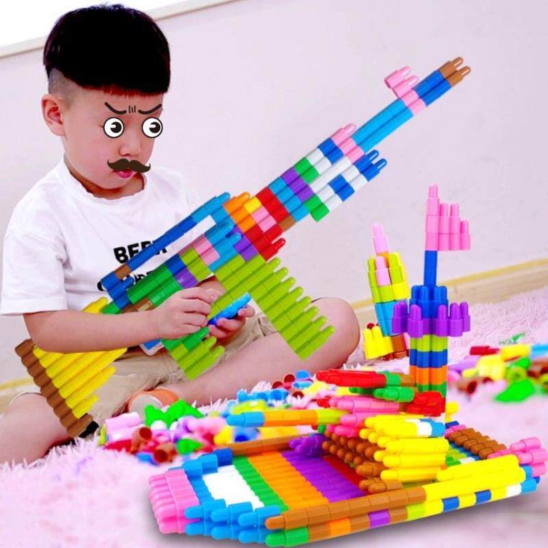 益智力拼插火箭子弹头积木幼儿园3-4-5-6岁小孩搭装早教手工玩具