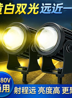 小钢炮电动车LED射灯透镜12V-80V汽车越野摩托车改装激光大灯高亮