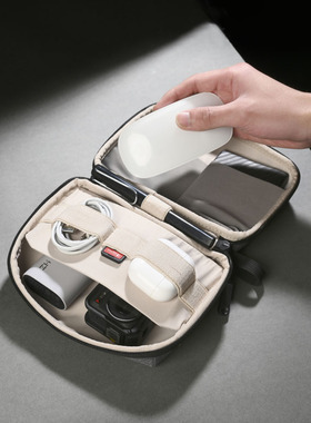 日本SANWA山业数码收纳包小款多功能旅行配件整理袋数据线耳机盒充电器便携包简约配件收纳袋