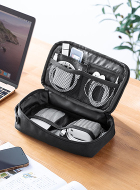 日本SANWA SUPPLY高级出口大容量数码收纳包小公文提包可装鼠标腕托垫充电器电源和电脑配件简约便携物品收纳