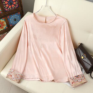 2026新款妈妈春装薄款打底T恤衫中年妇女长袖上衣春春季女款衣服