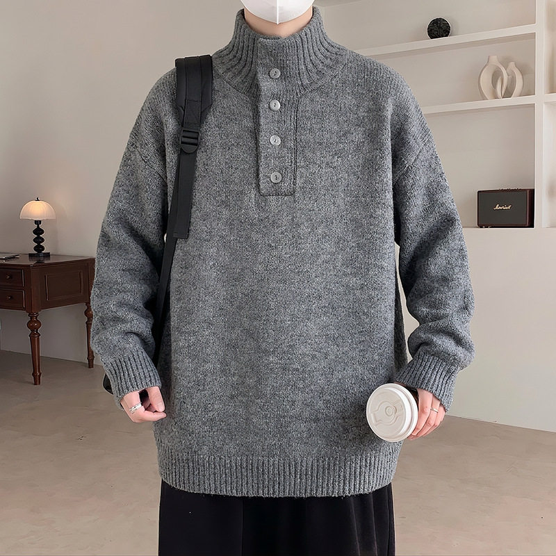 毛衣男针织衫新款冬季高领青少年针织衫/毛衣