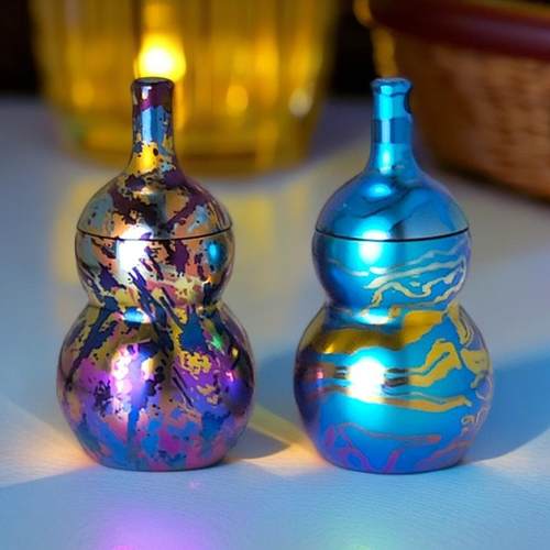 彩钛馆钛合金葫芦edc解压减压玩具金属潮玩吊坠挂件摆件