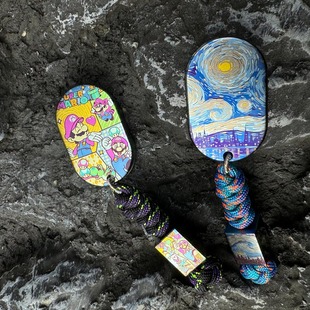 彩钛新品 律动推牌EDC卡通图案钛合金解压玩具