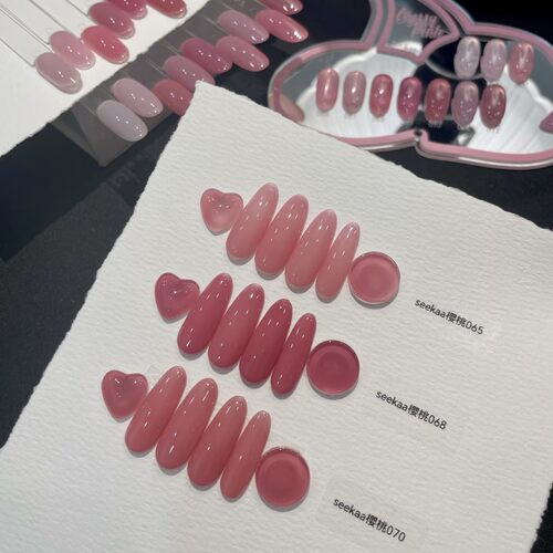 江坂丽奈色系樱桃粉指甲油胶