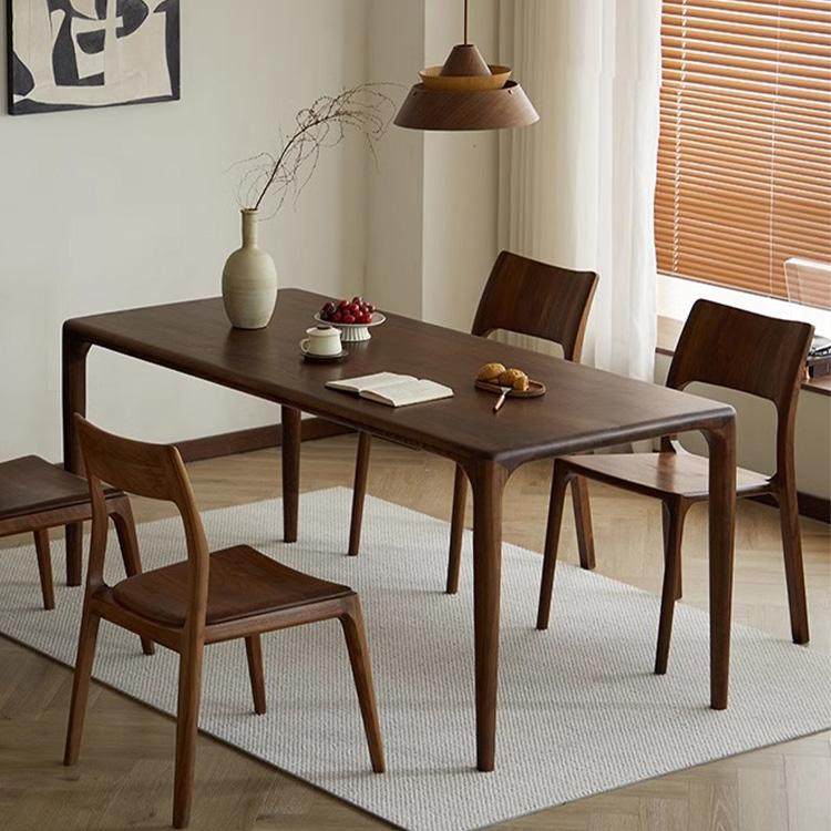 原木制作餐桌椅组合凯的长方形