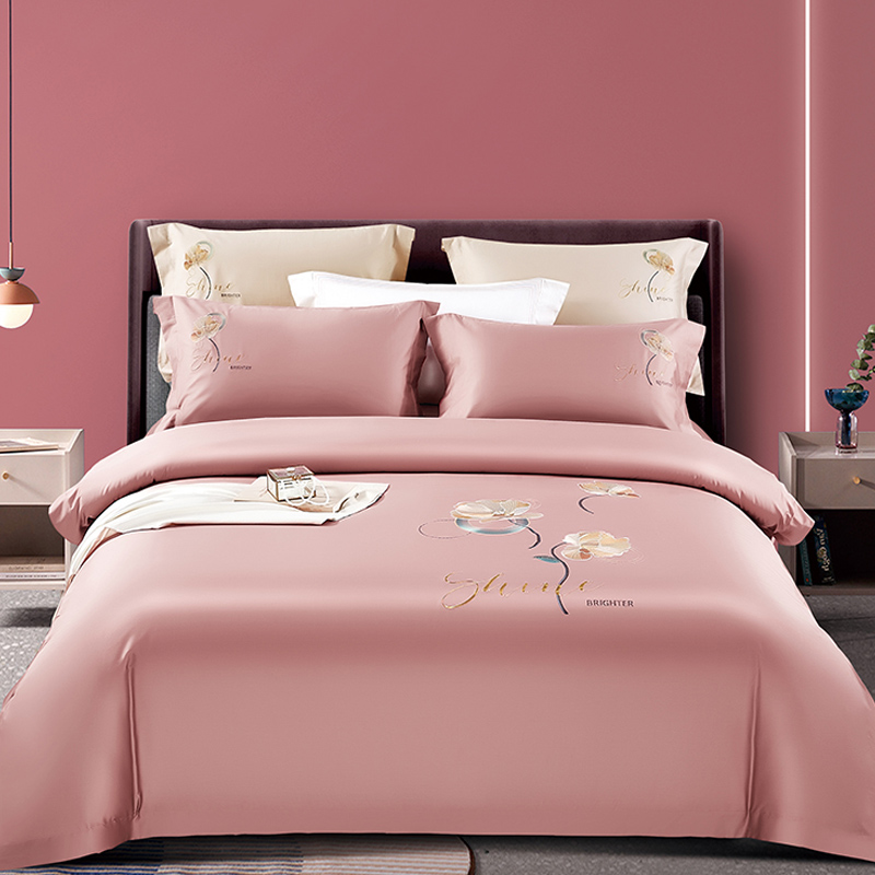 2024新款全棉磨毛床上床单被罩套结婚庆四件套春秋冬纯棉简约大气