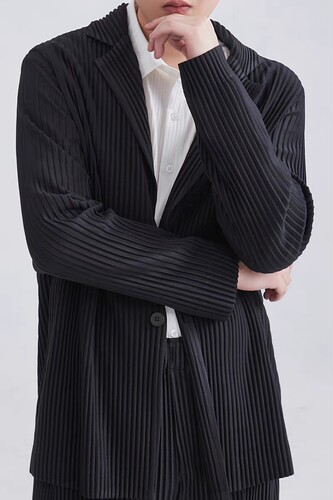 手工三次热压宅｜褶皱西装外套肌理高级感宽松休闲西服男士JD201