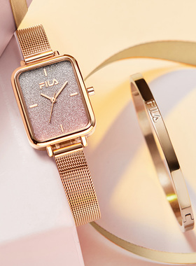 FILA斐乐满天星手表礼盒女轻奢小方表送女友闺蜜腕表生日礼物6290