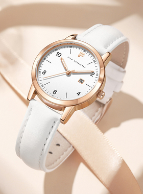 FILA斐乐女士休闲手表日历轻奢小众简约初高中大学生石英腕表6584