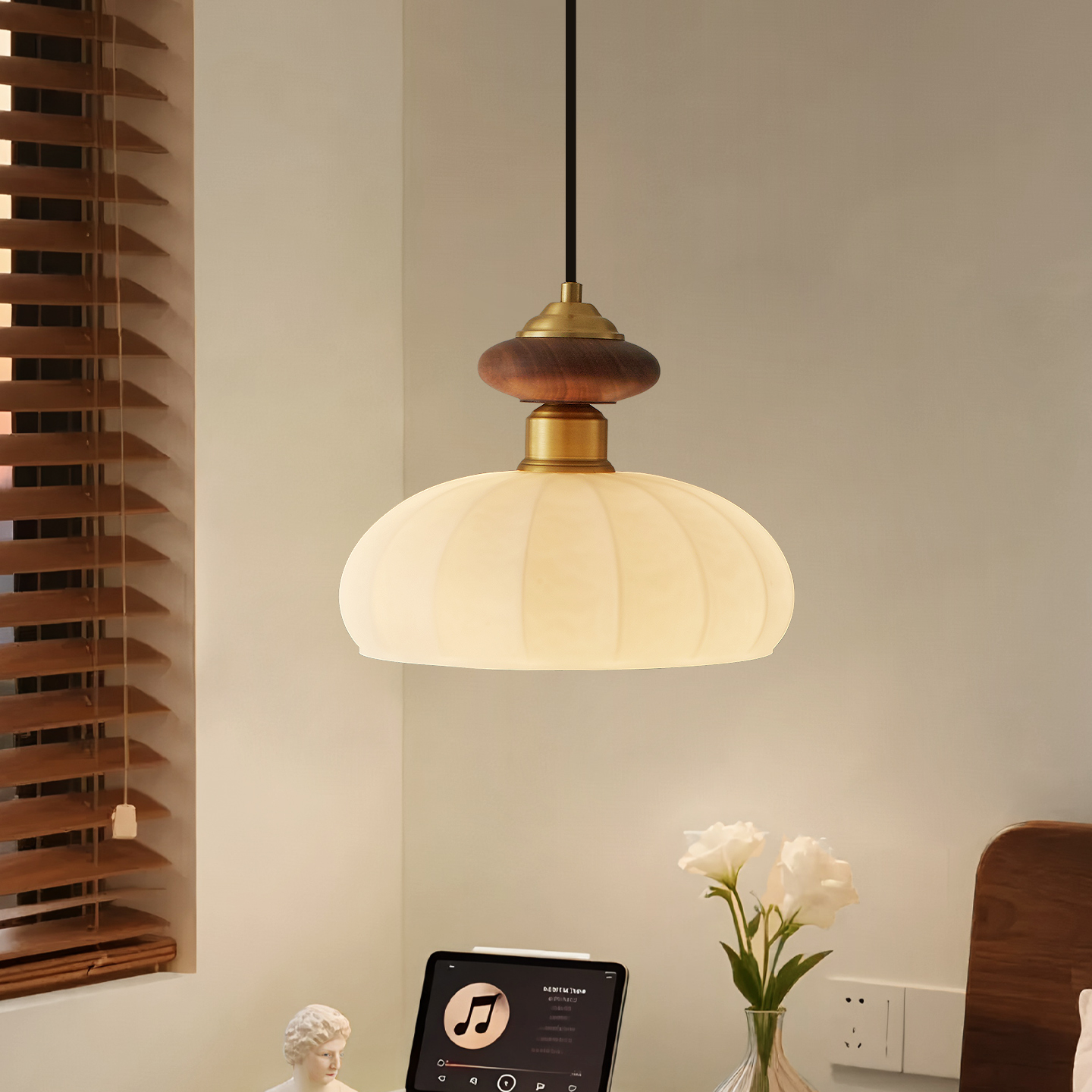 法式中古原木风餐厅吊灯