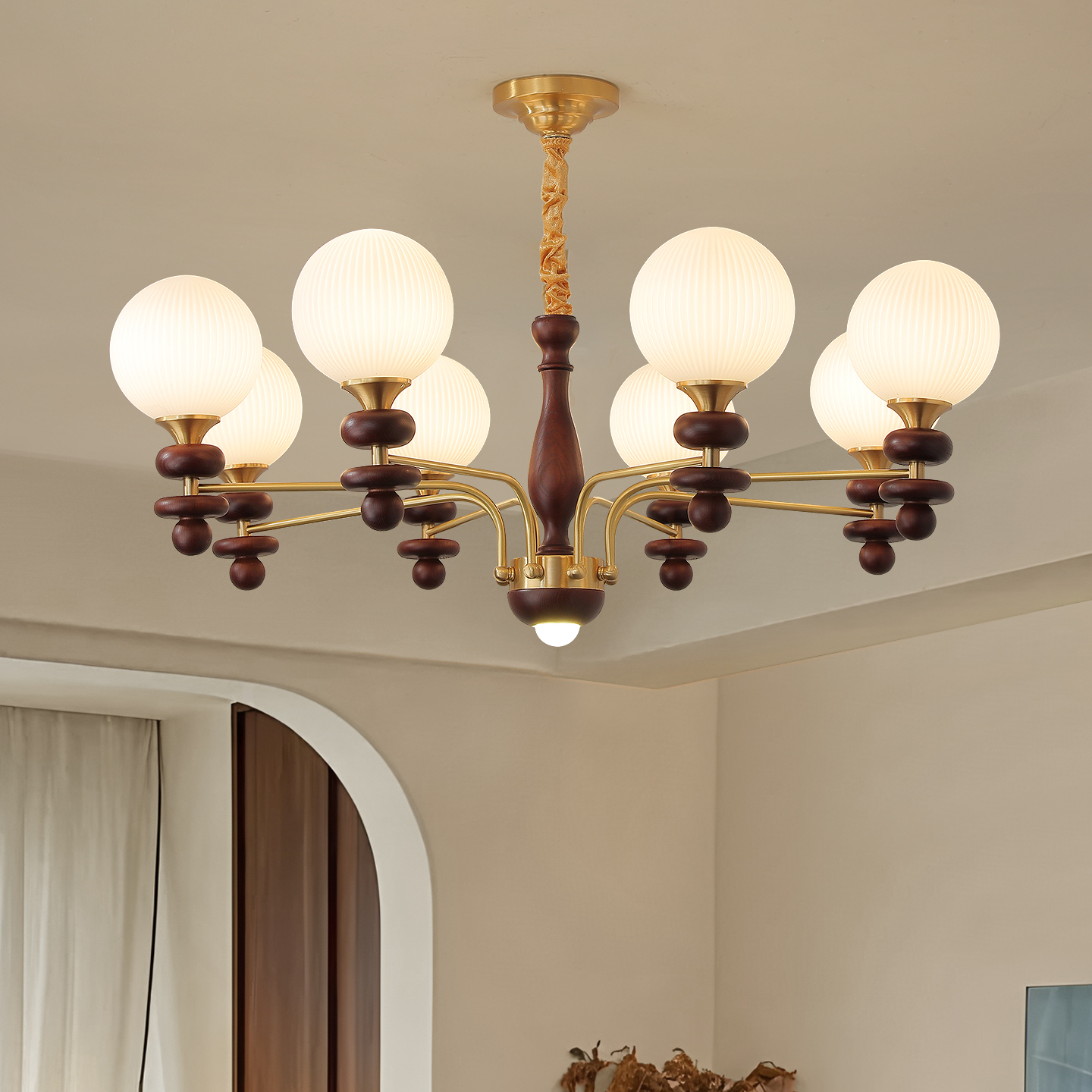 法式中古风全铜客厅吊灯