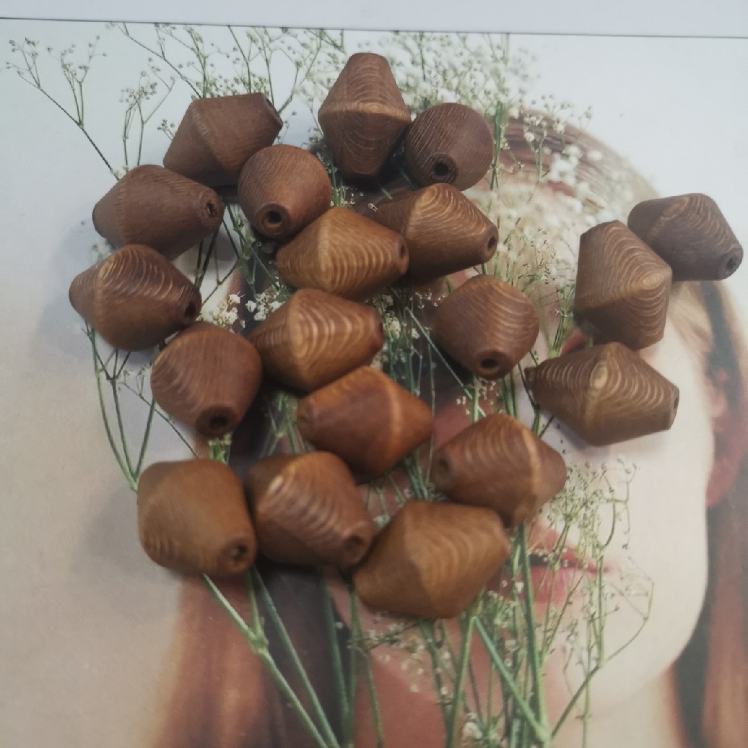 一个复古饰品算盘珠杨枫木民族风项链配饰散珠木珠diy手工饰品