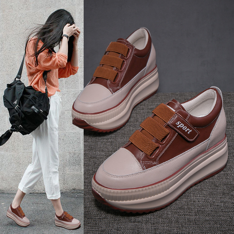 软底小白鞋女2026新款春季爆款休闲小个子休闲厚底轻便内增高女鞋