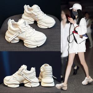 明星同款内增高老爹鞋女2024秋冬新款运动百搭厚底小白鞋休闲女鞋