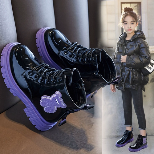 Martens, демисезонные детские утепленные короткие сапоги, коллекция 2023 года, подходят для подростков