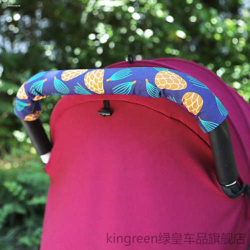 魔术贴婴儿推车扶手套纯棉细纹童