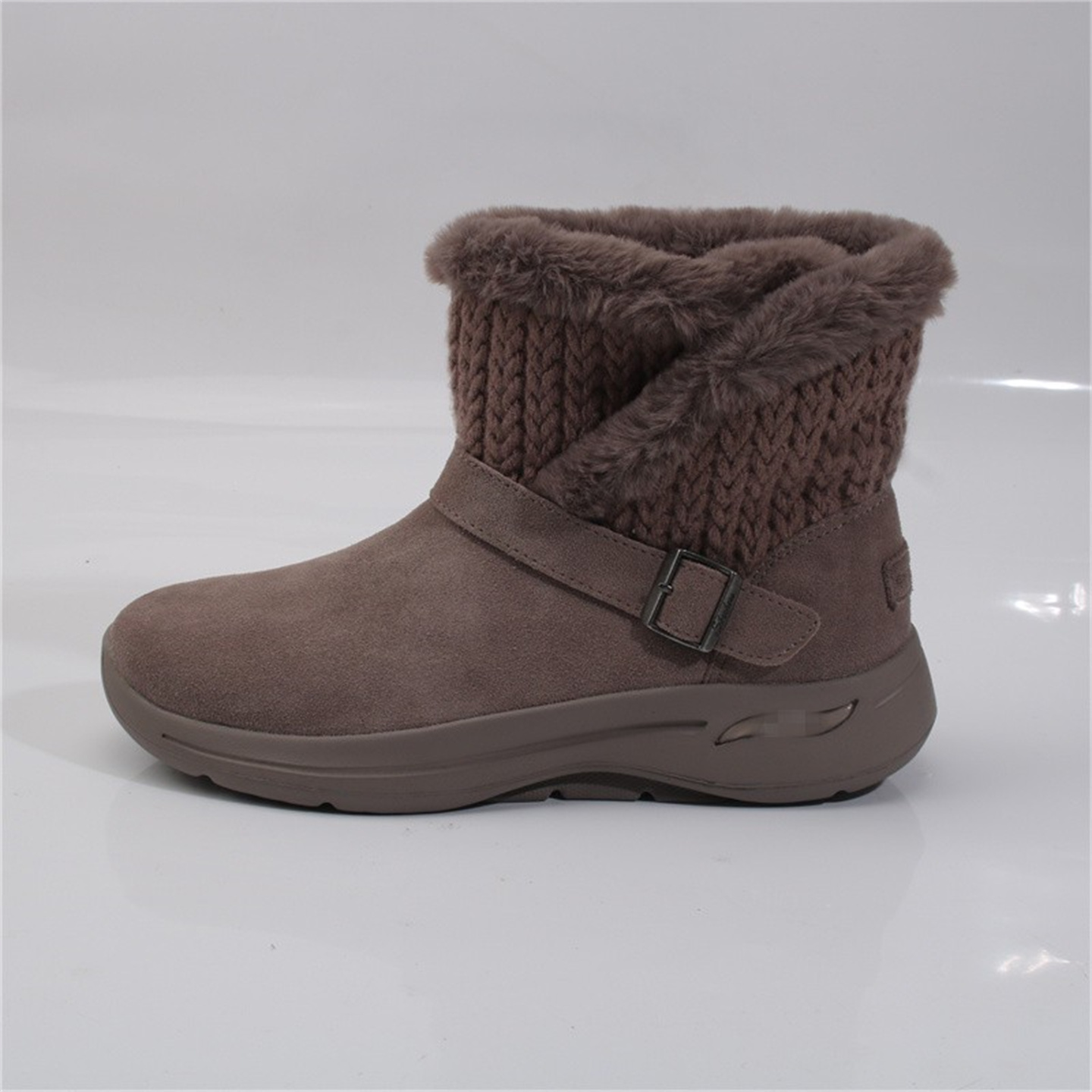 冬季时尚真皮雪地靴厚底套筒针织加绒加厚轻便保暖休闲短筒靴S29