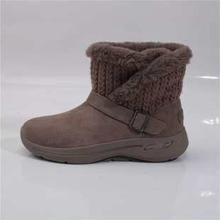 冬季 真皮雪地靴厚底套筒针织加绒加厚轻便保暖休闲短筒靴S29 时尚