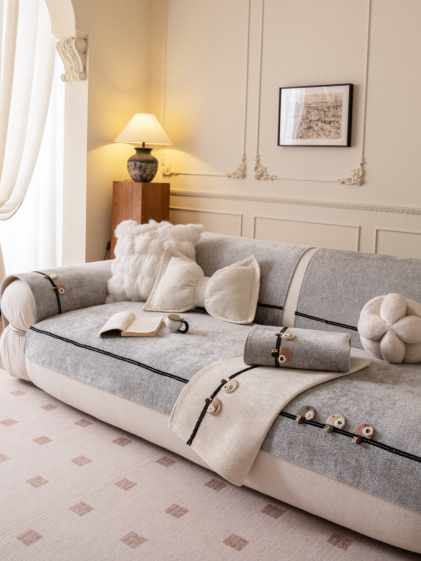 沙发垫四季通用固定防滑防猫抓秋冬季保暖坐垫子沙发盖布简约现代,居家布艺,沙发垫,淘宝优惠券,粉丝福利购,淘宝优惠卷