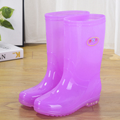 透明洗衣套鞋 中筒网红塑料防滑女夏季 雨鞋 短筒胶鞋 胶靴果冻防水鞋