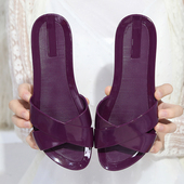 时尚 凉拖鞋 女夏网红爆款 2021新款 外穿学生韩版 平底一字拖家用防滑