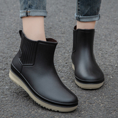 套鞋 时尚 工作雨鞋 雨靴厨房水靴加厚网红胶鞋 女夏季 耐磨短筒防水鞋