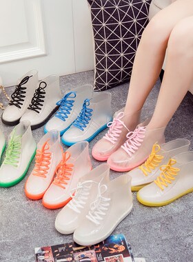 时尚雨鞋果冻水靴成人学生女夏季