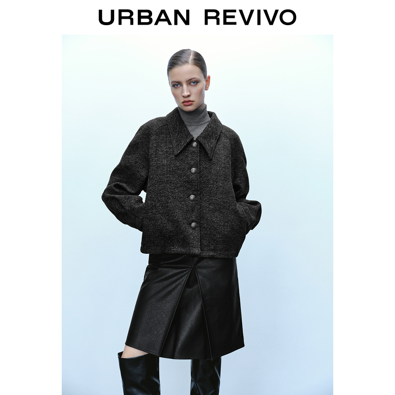 UR2023秋冬季新款女装时尚休闲魅力宽松西装领夹克外套UWG130127