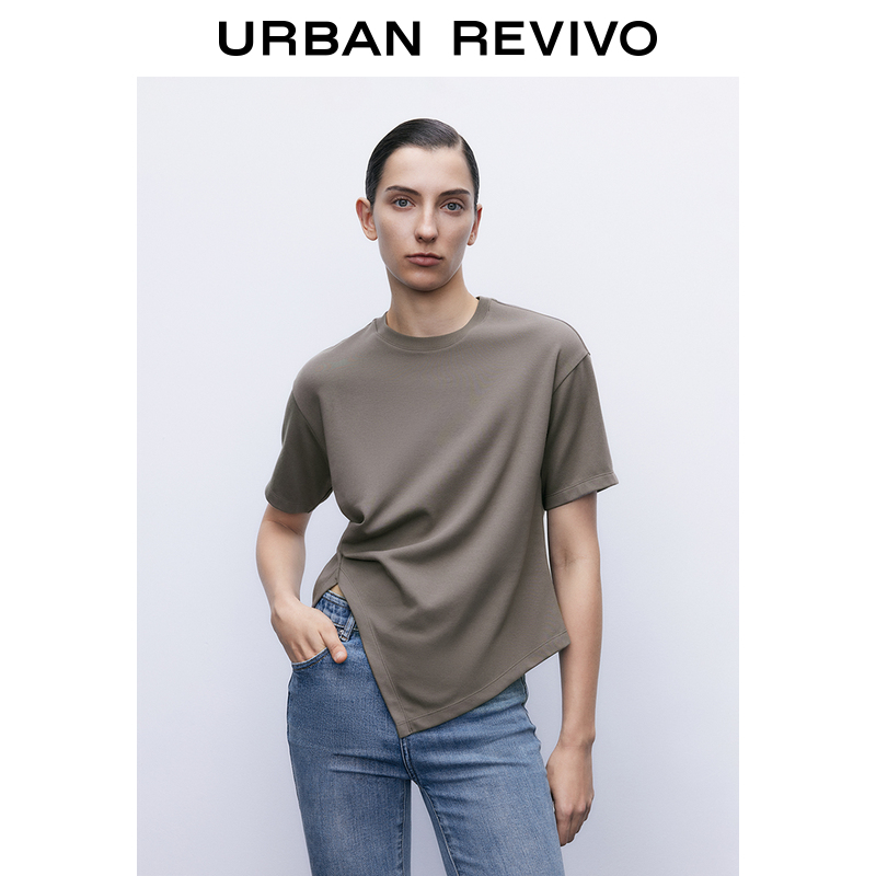 UR2023夏季新款女装时尚高级设计感上衣宽松短袖T恤UWG432017