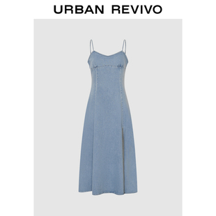 UR木耳边针织开衫/牛仔连衣裙