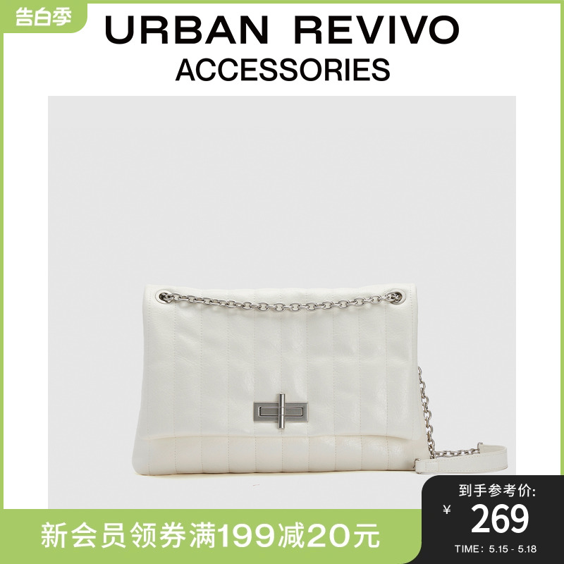 URBAN REVIVO2024春季新款女软皮大容量通勤单肩斜挎包UAWB40141 箱包皮具/热销女包/男包 通用款女包 原图主图