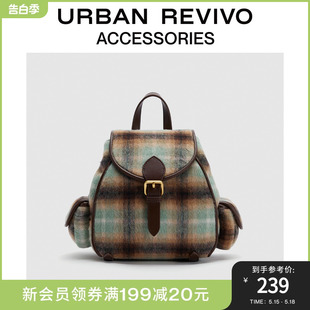 URBAN 复古学院风绒面双肩包UAWB30126 REVIVO女时尚