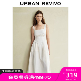 女装 预售UR2023夏季 法式 宝藏连衣裙UWG732109 复古赫本风气质无袖