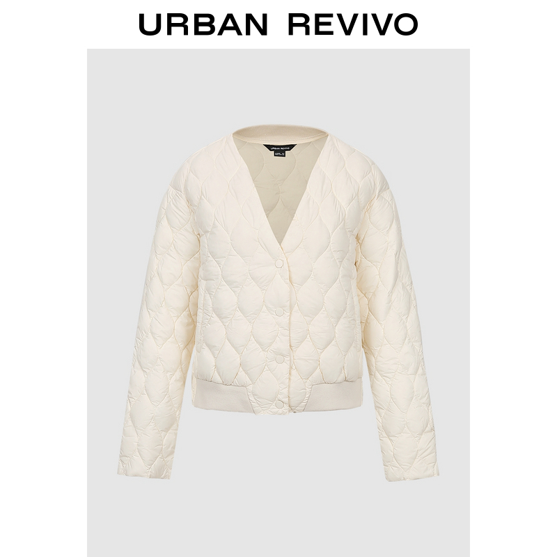 UR2023秋冬新款女装时髦小众葫芦形绗缝百搭保暖羽绒服UWJ130032