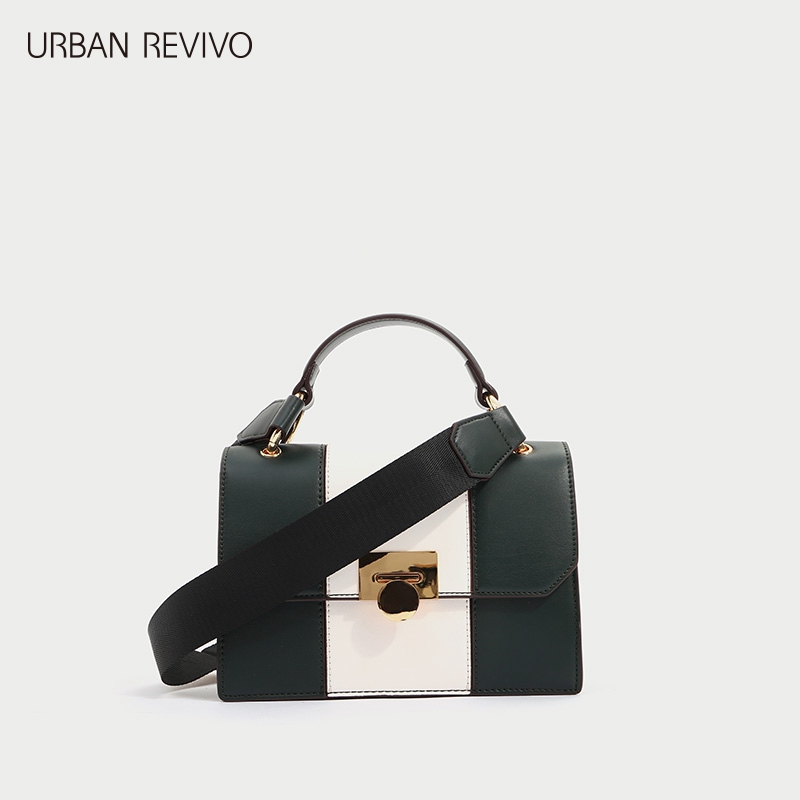 URBAN REVIVO2018Ïļ¾ÐÂÆ·Å®Ê¿ÅäÊÎÆ´É«Ä¦µÇÊÖÌá°üAE12SB1N2000