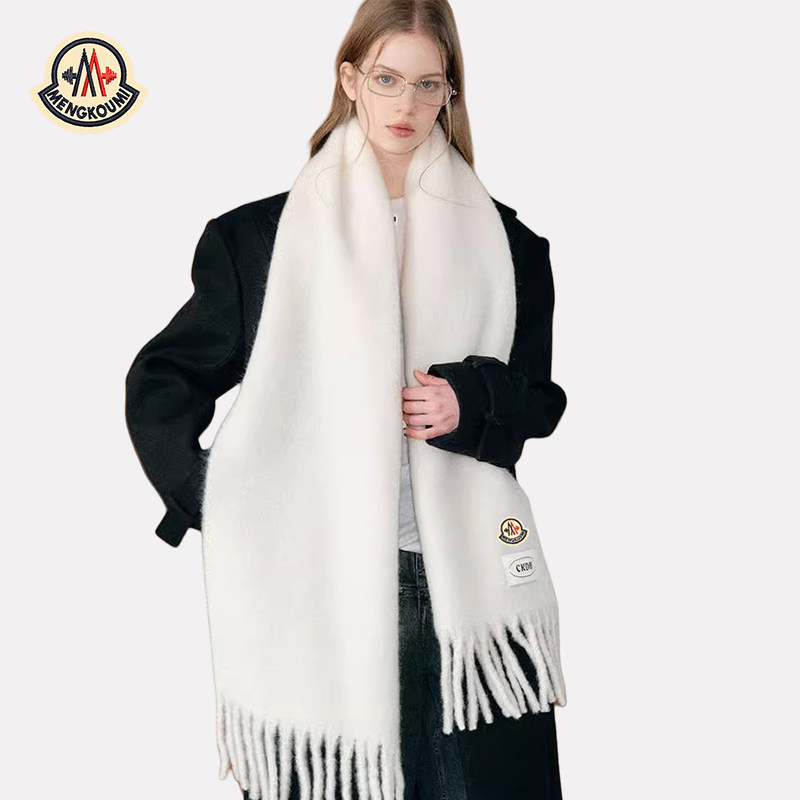 【官网正品】蒙口米马海毛围巾秋冬绒绒手感欧美纯色流苏披肩情侣