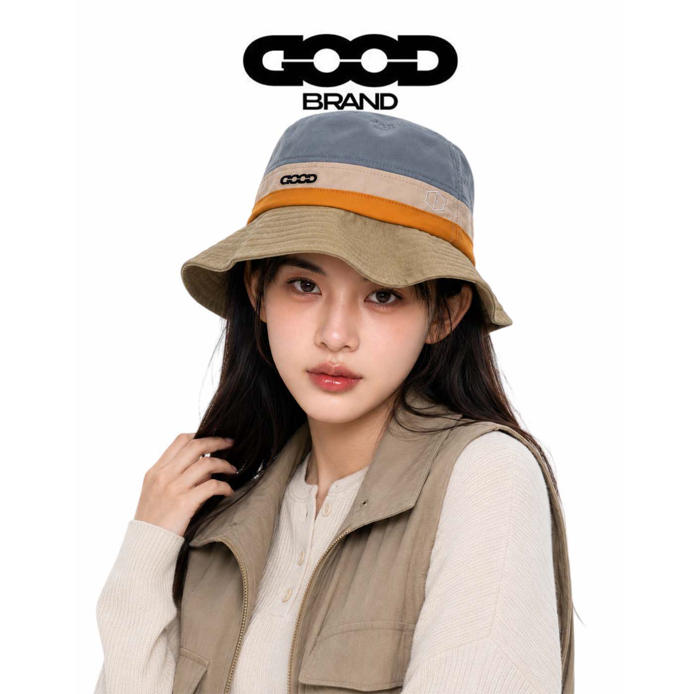 【正品直售】GOOD BRAND拼色百搭渔夫帽男女夏季休闲户外防晒遮阳