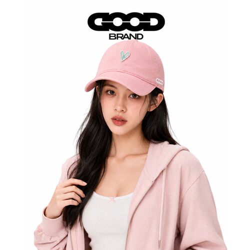 【正品直售】GOOD BRAND爱心棒球帽女生大头围软顶鸭舌帽圆脸方脸