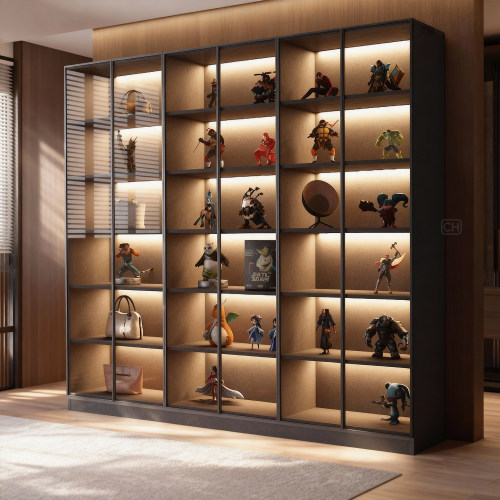 轻奢手办展示柜模型玻璃书柜