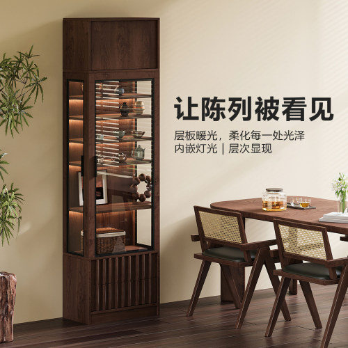 中古实木玻璃门手办展示酒柜