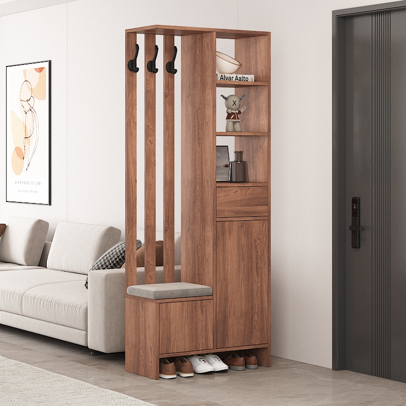 屏风鞋柜客厅隔断实木玄关柜一体进门入门正对门家用门口挂衣架