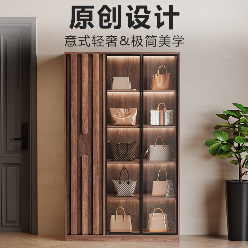 实木展示柜陈列柜带玻璃门陈列展示架手办柜货柜包包柜珠宝中式