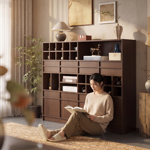 实木茶具展示收纳博古架