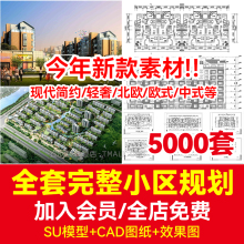 居住区住宅小区规划CAD总平面图方案su模型设计施工 高层景观建筑