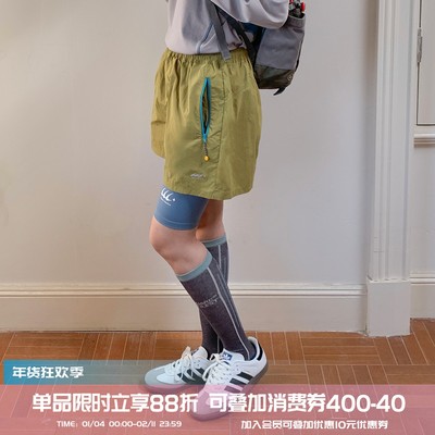 square houlest户外百搭轻薄透气速干运动健身宽松松紧腰短裤女