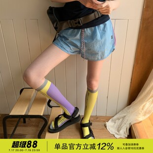 square houlest户外运动徒步登山宽松轻薄透气防走光松紧腰短裤女
